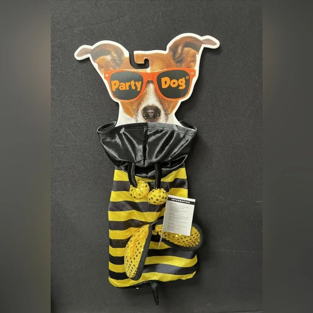 NWT Party Dog Yellow Bumble Bee Dog or Cat Costume Halloween Outfit Size XS/S